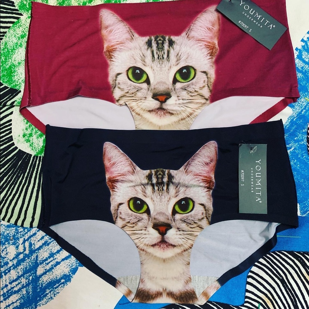 2 pair Girl Boutique Kitty Seamless Hipster Panty